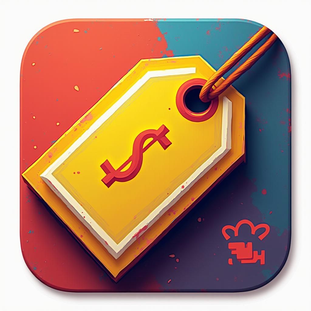 Vibrant App Icon with Bauhaus Shapes in Pop Art Style