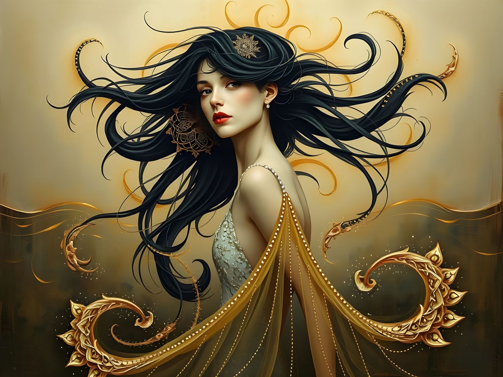 Surrealist Abstract Woman in Oil on Canvas