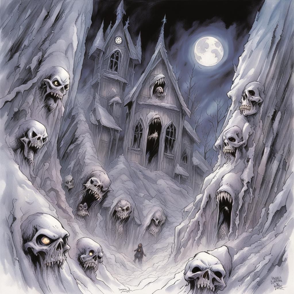 Grimdark Landscape in Blended Artistic Styles