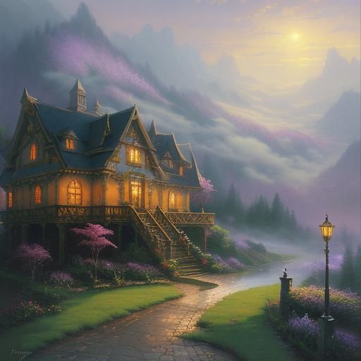 Mythical Pets in Ethereal Fantasy Landscape