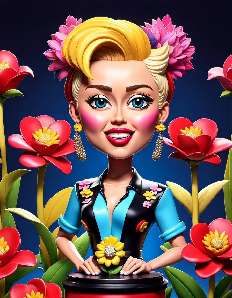 Miley Cyrus "Flowers" bobblehead style