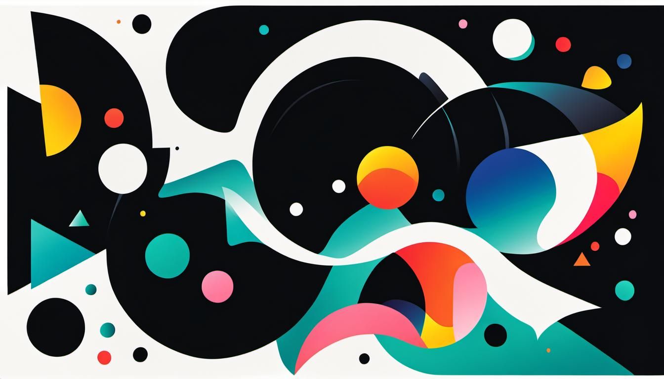 Vivid Abstract Shapes in Risograph Style