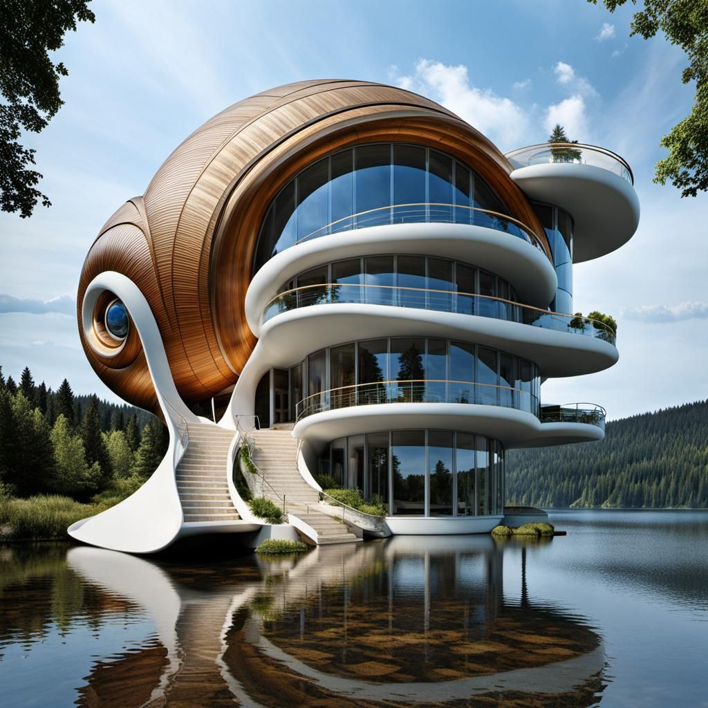 Fantastic Snail House at Blue Lake in HDR