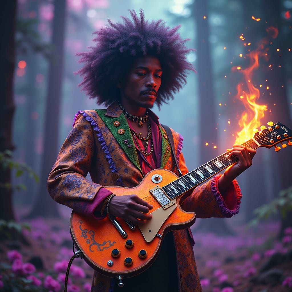 Mystical Voodoo Child Sets Guitar Ablaze in Whimsical, Fanta...