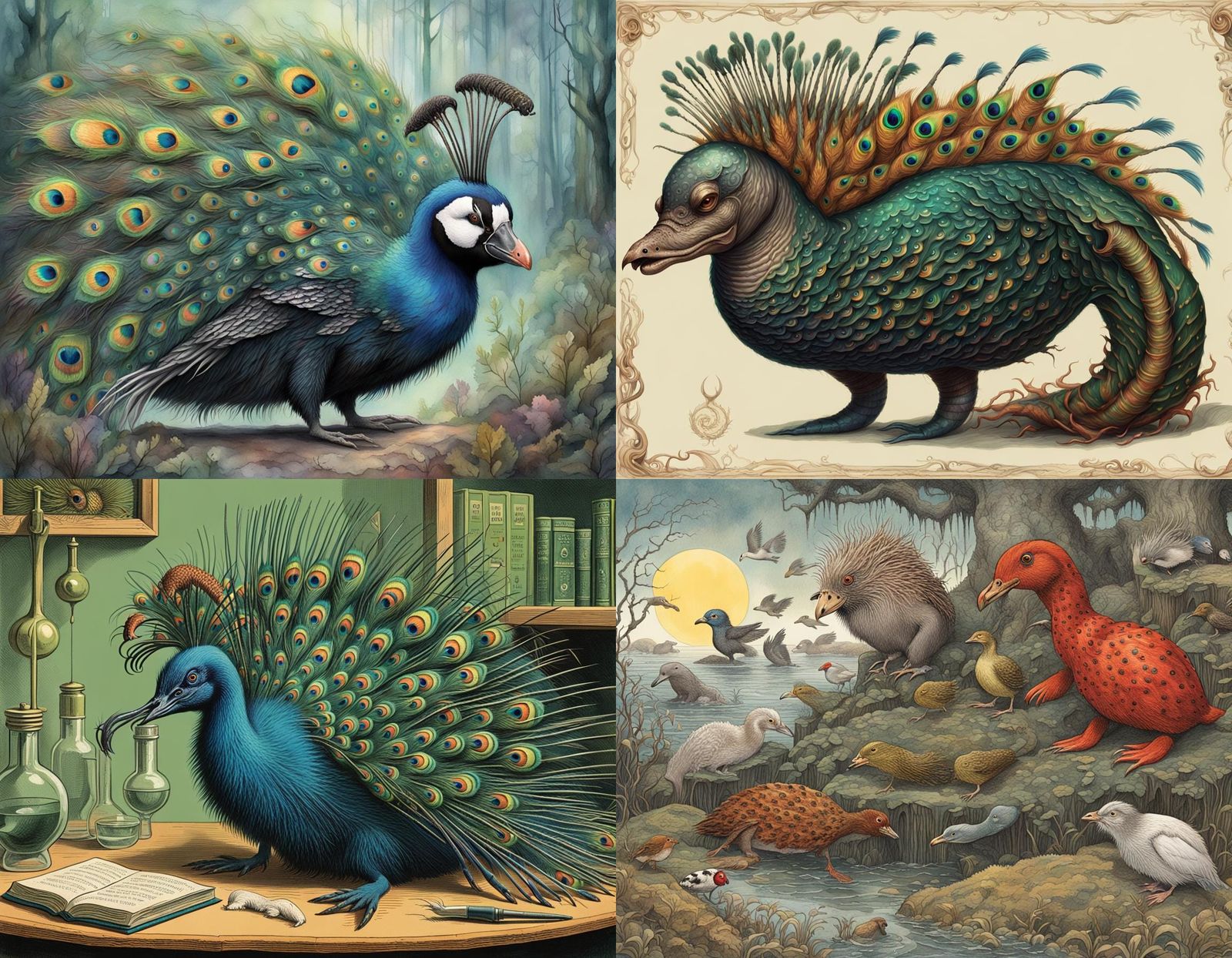 Hybrid Creature in Ladybird Book Style