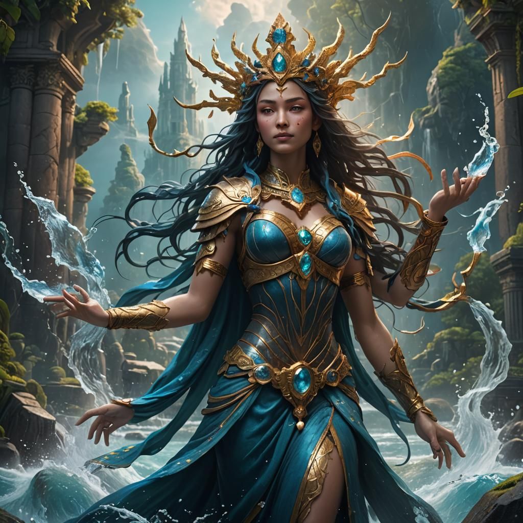 Goddess of Water in Detailed Matte Painting