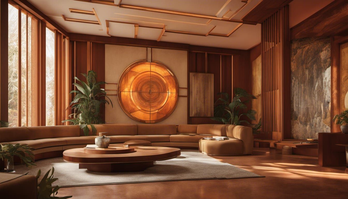 Art Deco Living Room Concept Art in 8k