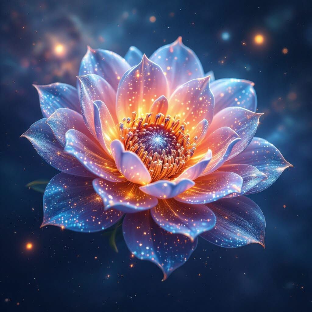 Celestial Flower of Stardust and Galaxies