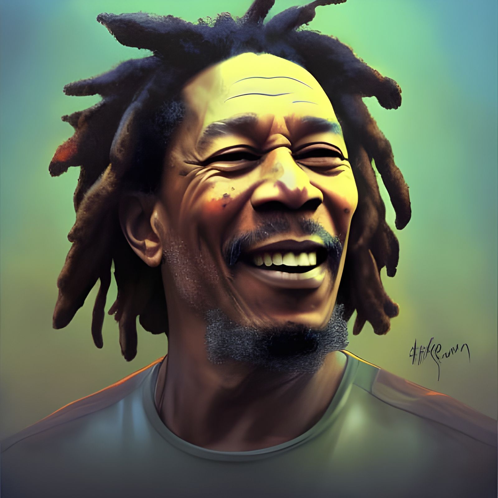 Hyperdetailed Portrait Reminiscent of Bob Marley