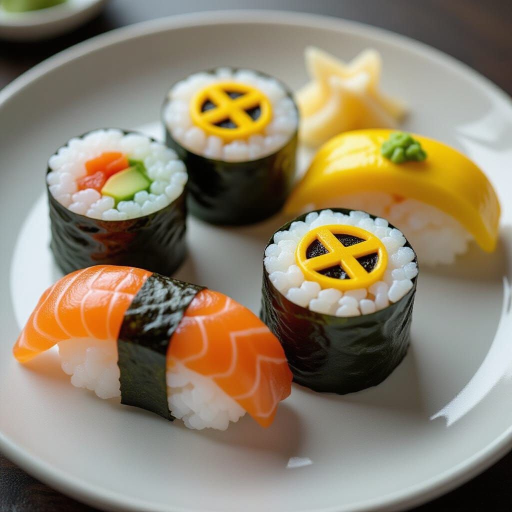Sushi Plate Art: Edible X-Men Tribute