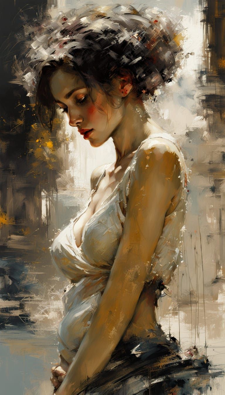 Surreal Goddess of Beauty in Art Nouveau Splendor