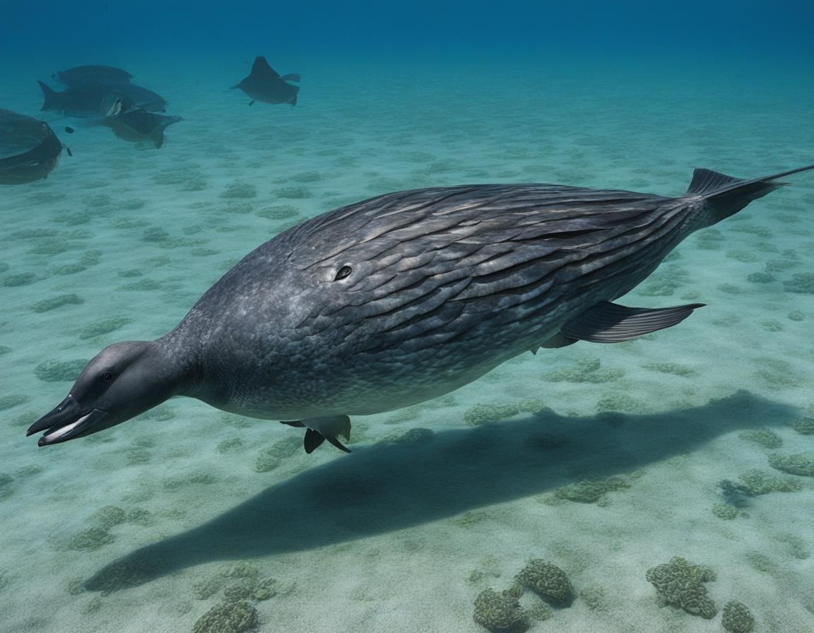 Goose-Shaped Fish Swimming Alongside Ships