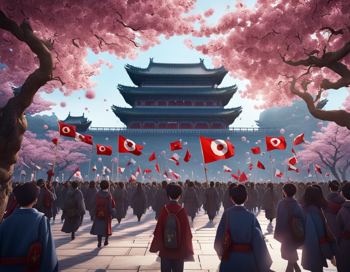 Cherry Blossoms and Protest on Tiananmen Square