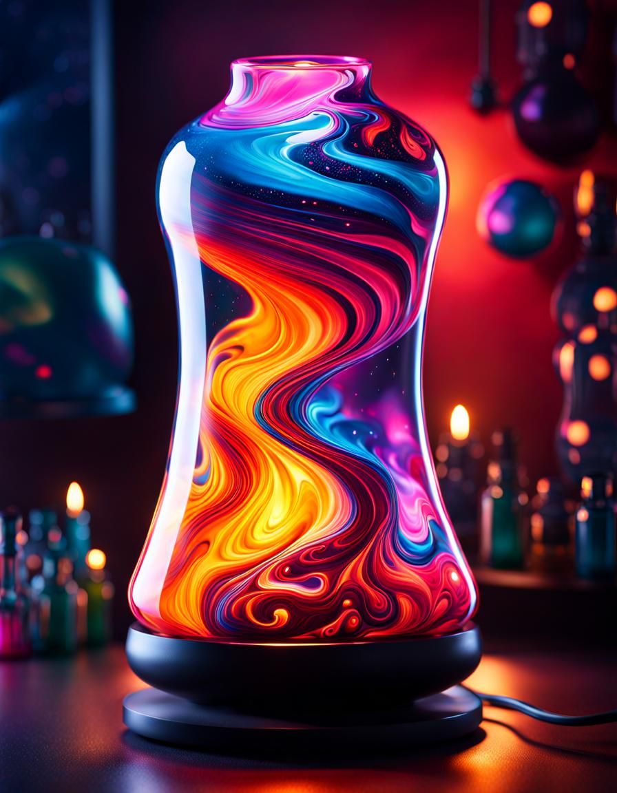 Hyperrealistic Galaxy Lava Lamp Concept Art