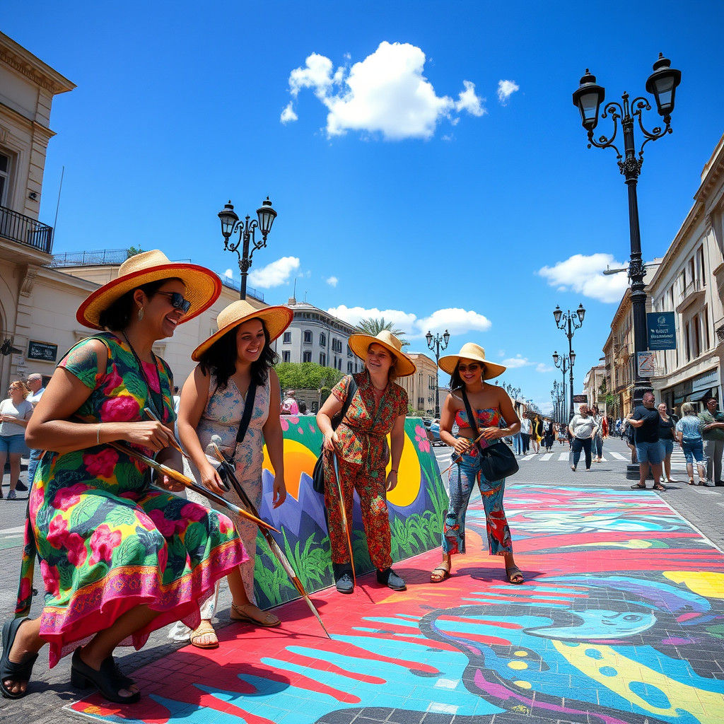 Vibrant Street Artists Create Colorful Murals