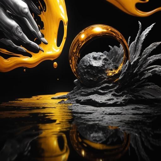 Surreal Molten Magnesium Macro Photography in Oil Painting S...