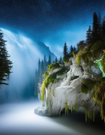 Surreal Starry Night with Wraiths and Spirits