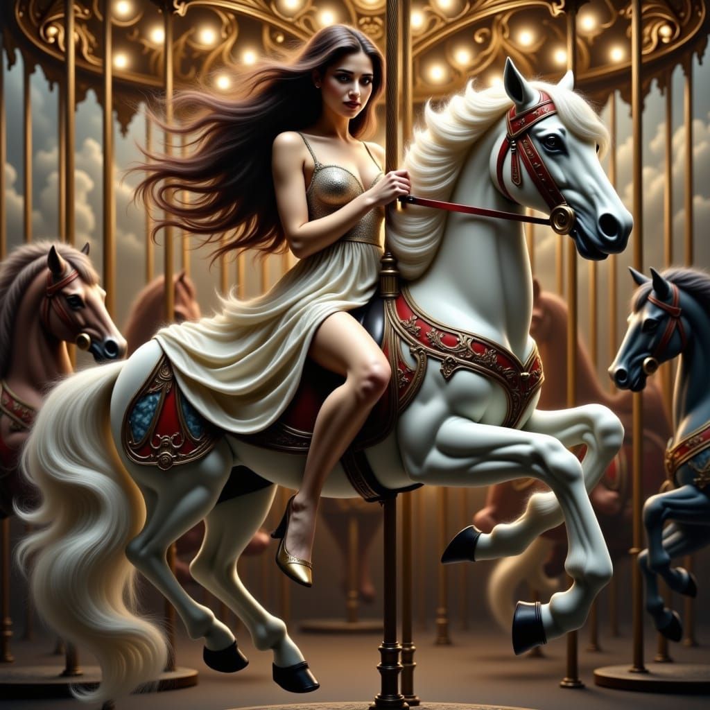 Sultry Carousel Ride in Hyperreal Charcoal