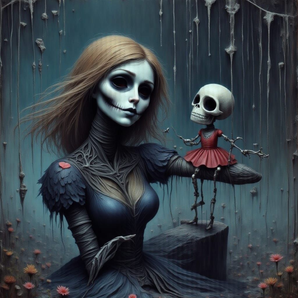 Gothic Steampunk Figure in Dark Fantasy Style