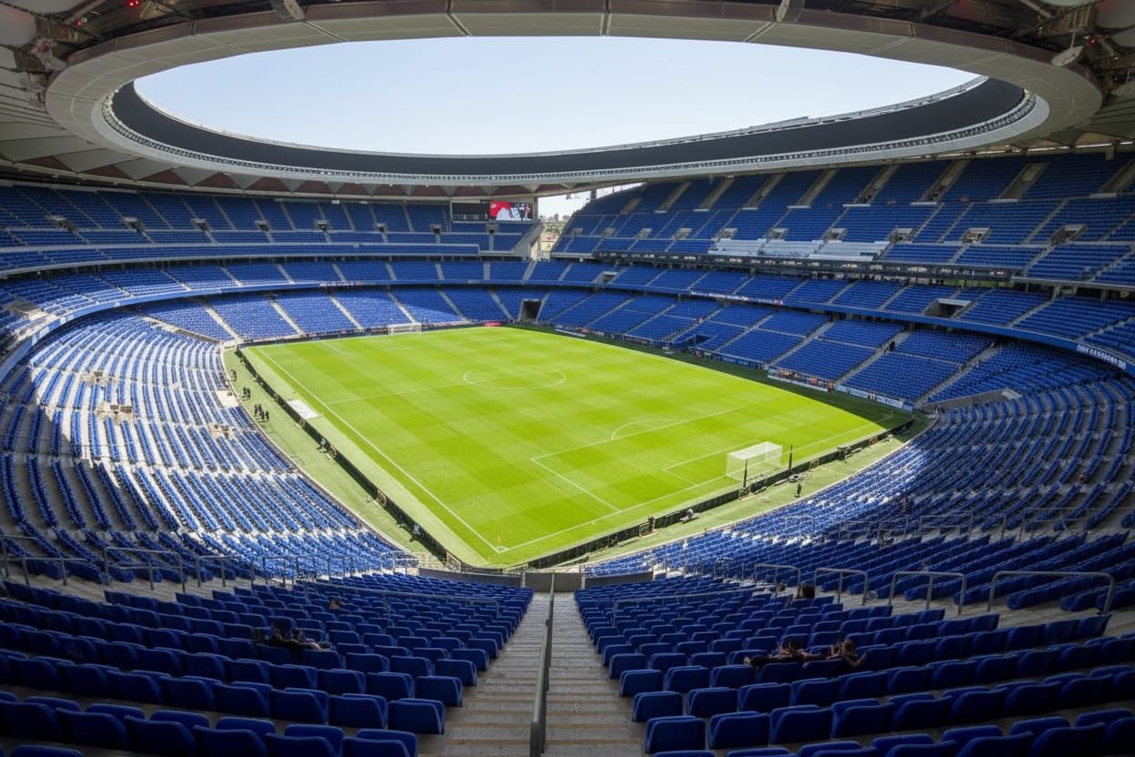 Vast Stadium With Royal Blue Seats