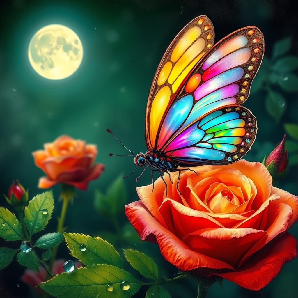 Dreamlike Butterfly in Emerald Paradise