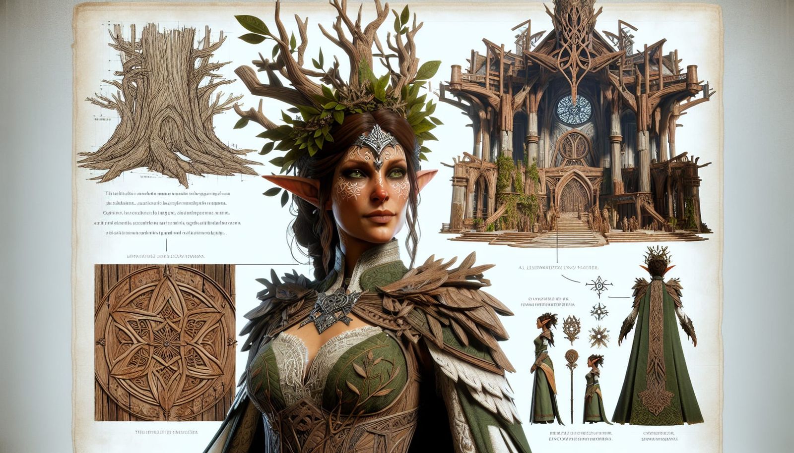 Majestic Wood Elf Matriarch in Forest Hall