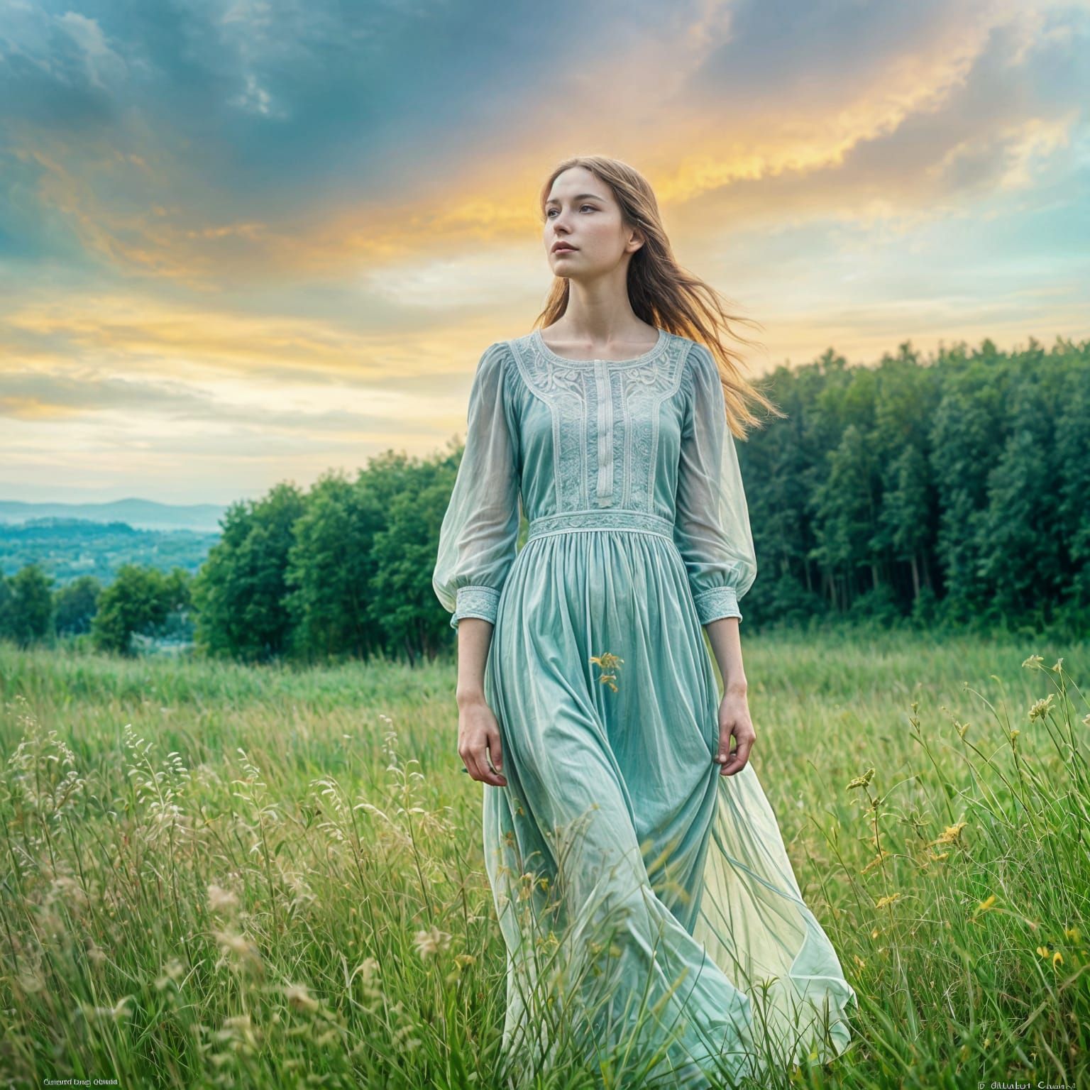 Mother of God in Dreamlike Expressionism Style