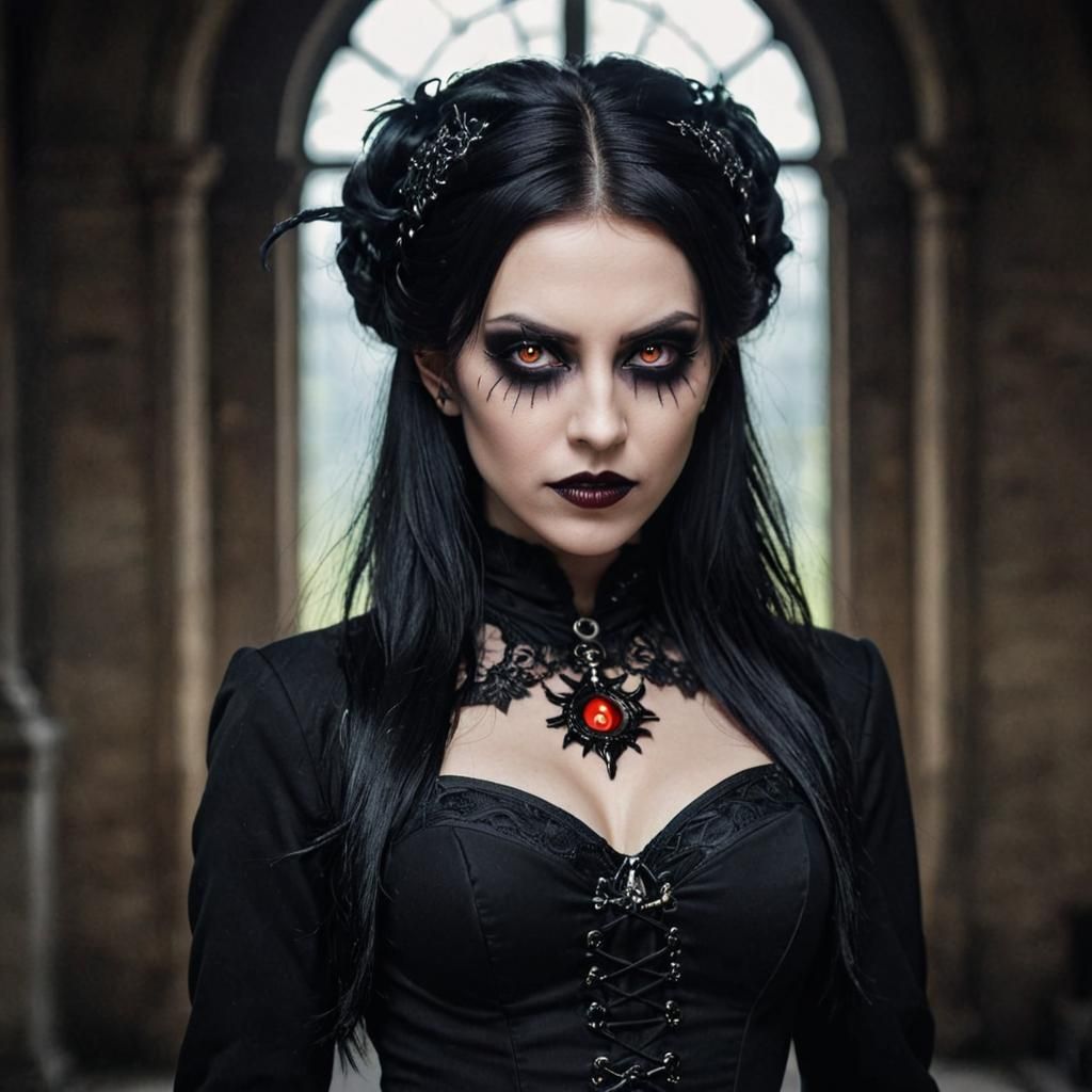 Demonic Angel Goth Woman Portrait
