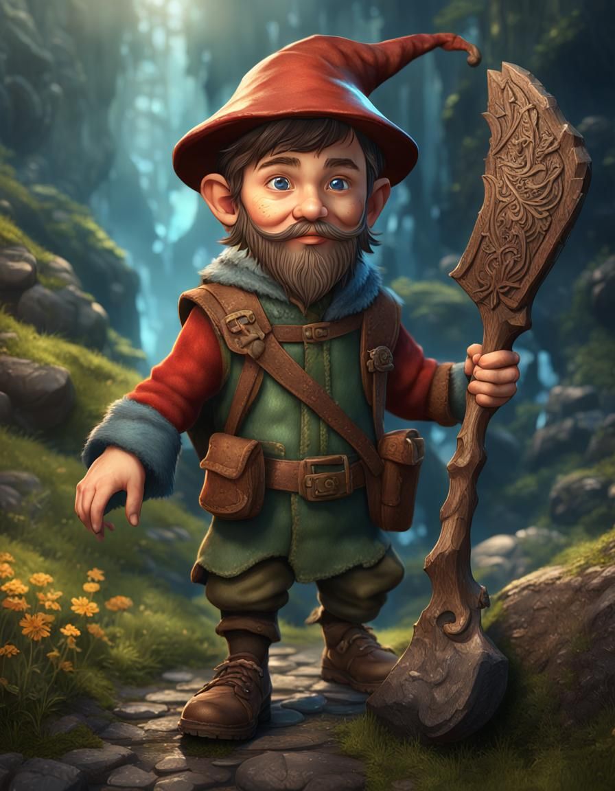 Young Gnome Wizard Ready for Adventure