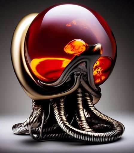 Alien Facehugger Encased in Amber