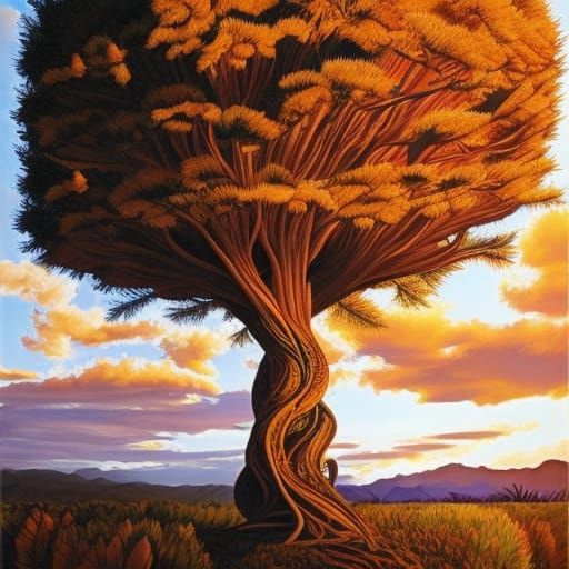 Golden Tree of Life Fairytale Rendering