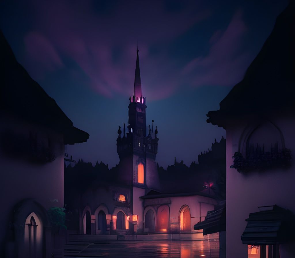 Serene Lofi Village with Gothic Architecture