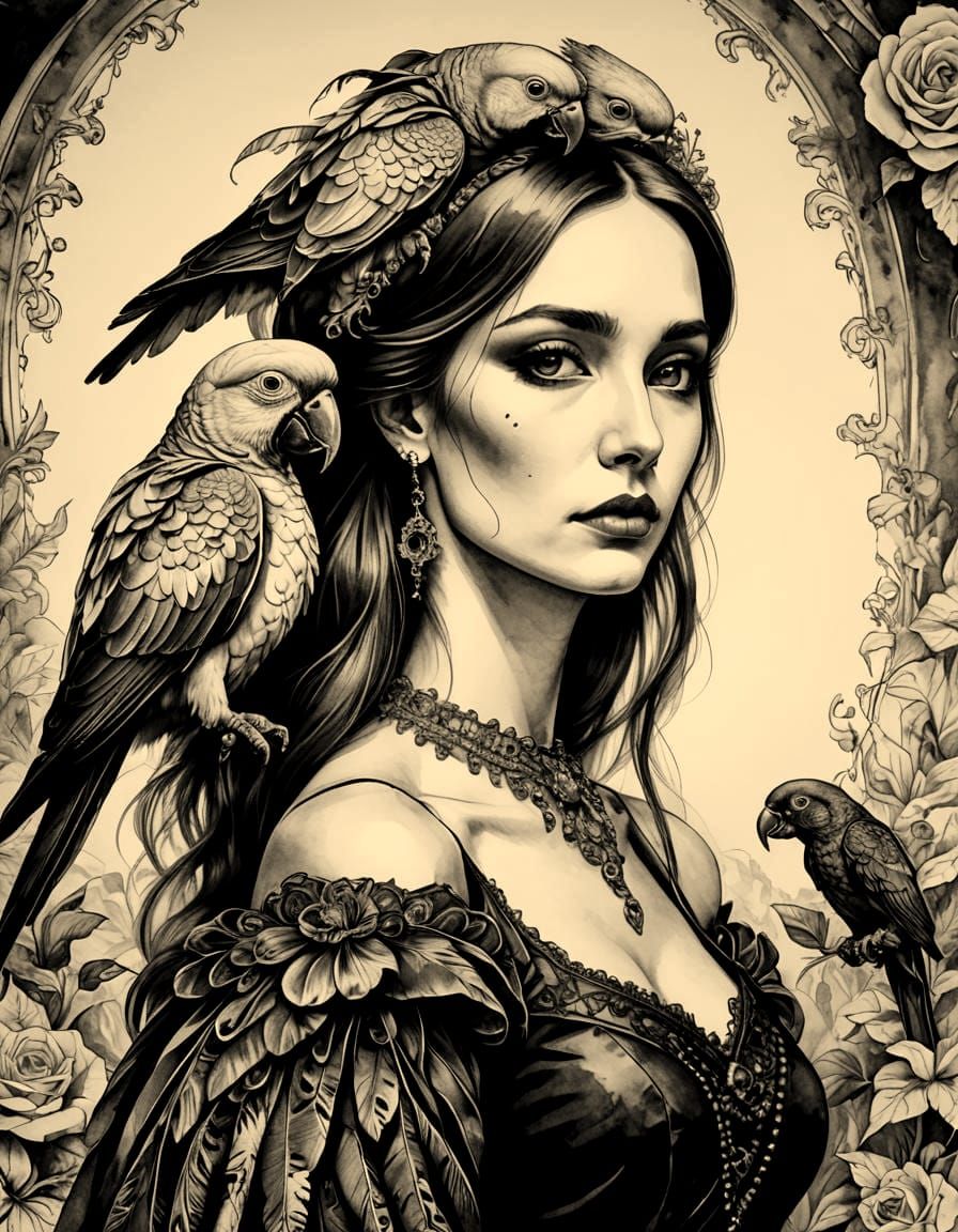 Beauty Portrait in Gothic Art Style