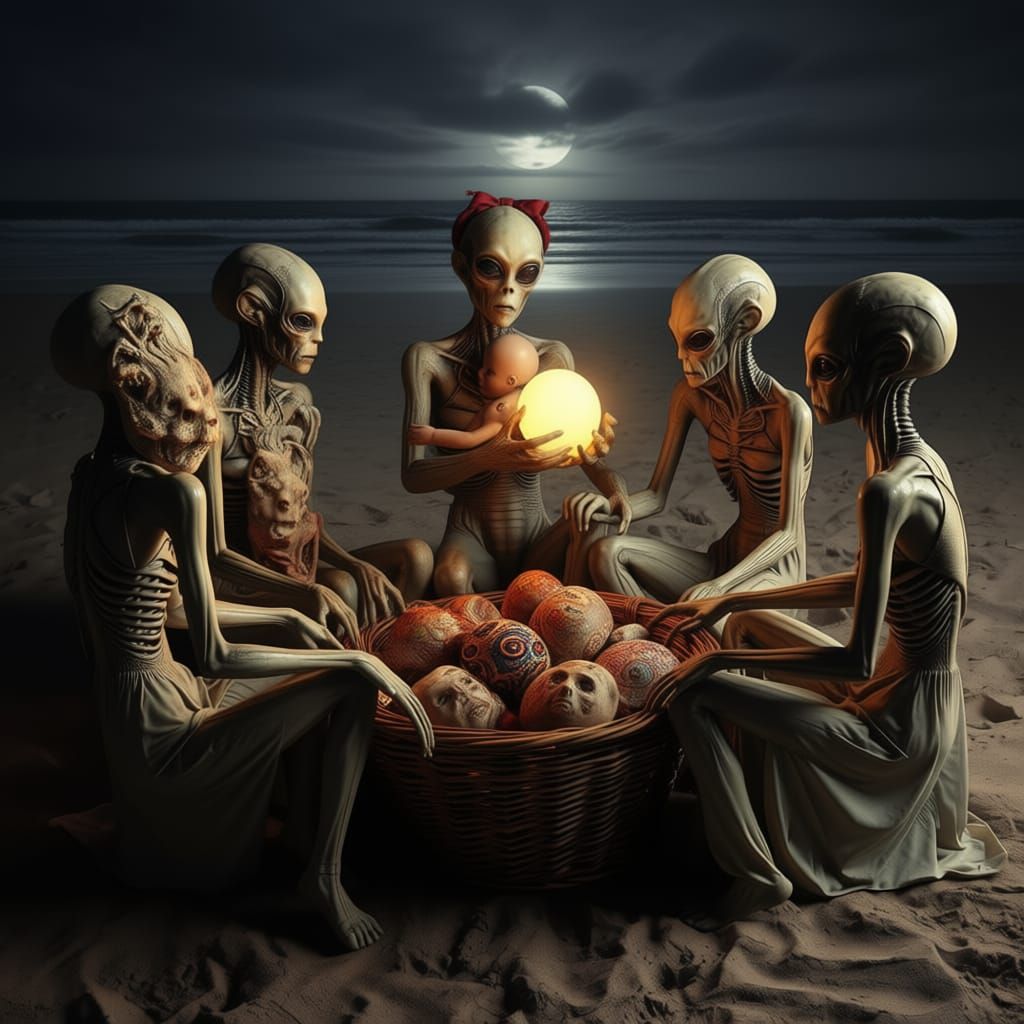 Surreal Halloween Party with Cryptids and Aliens