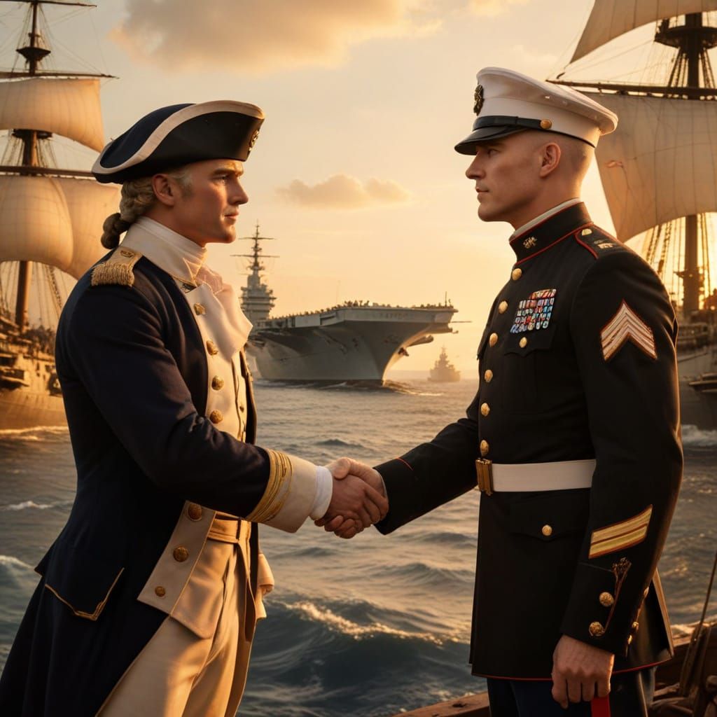 Marines: Past Meets Present in Golden Hour