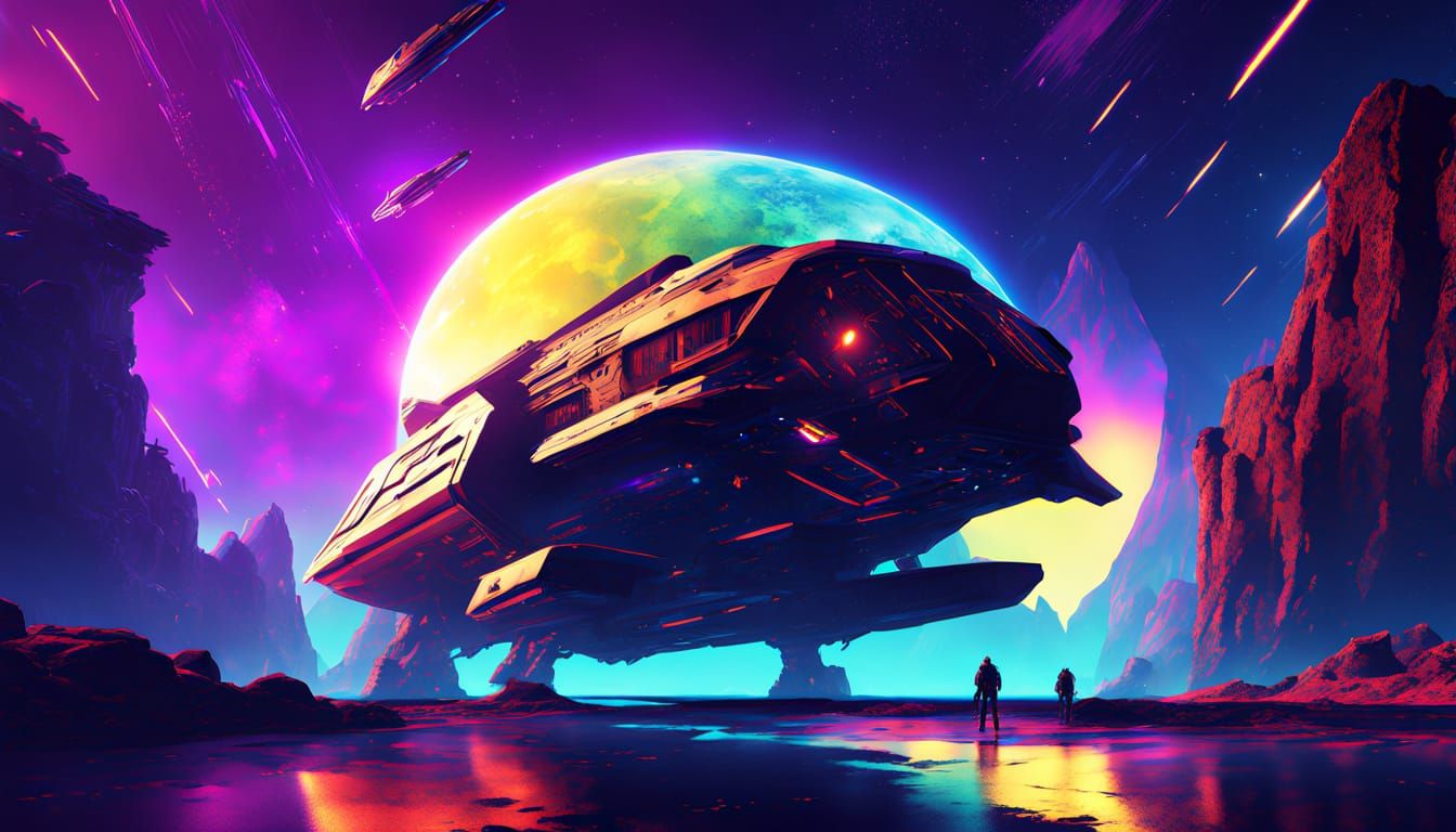 Captain Harlock Space Pirate and Crew in Epic Photorealistic...