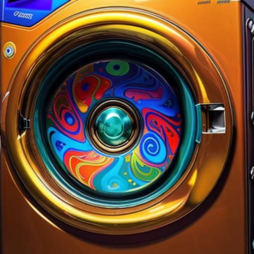 Surreal Washing Machine in Cubist Style