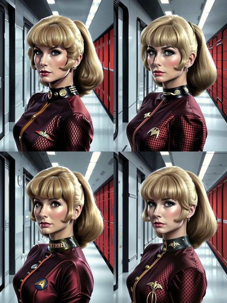 Retro Sci-Fi Officer in Classic Star Trek Corridor