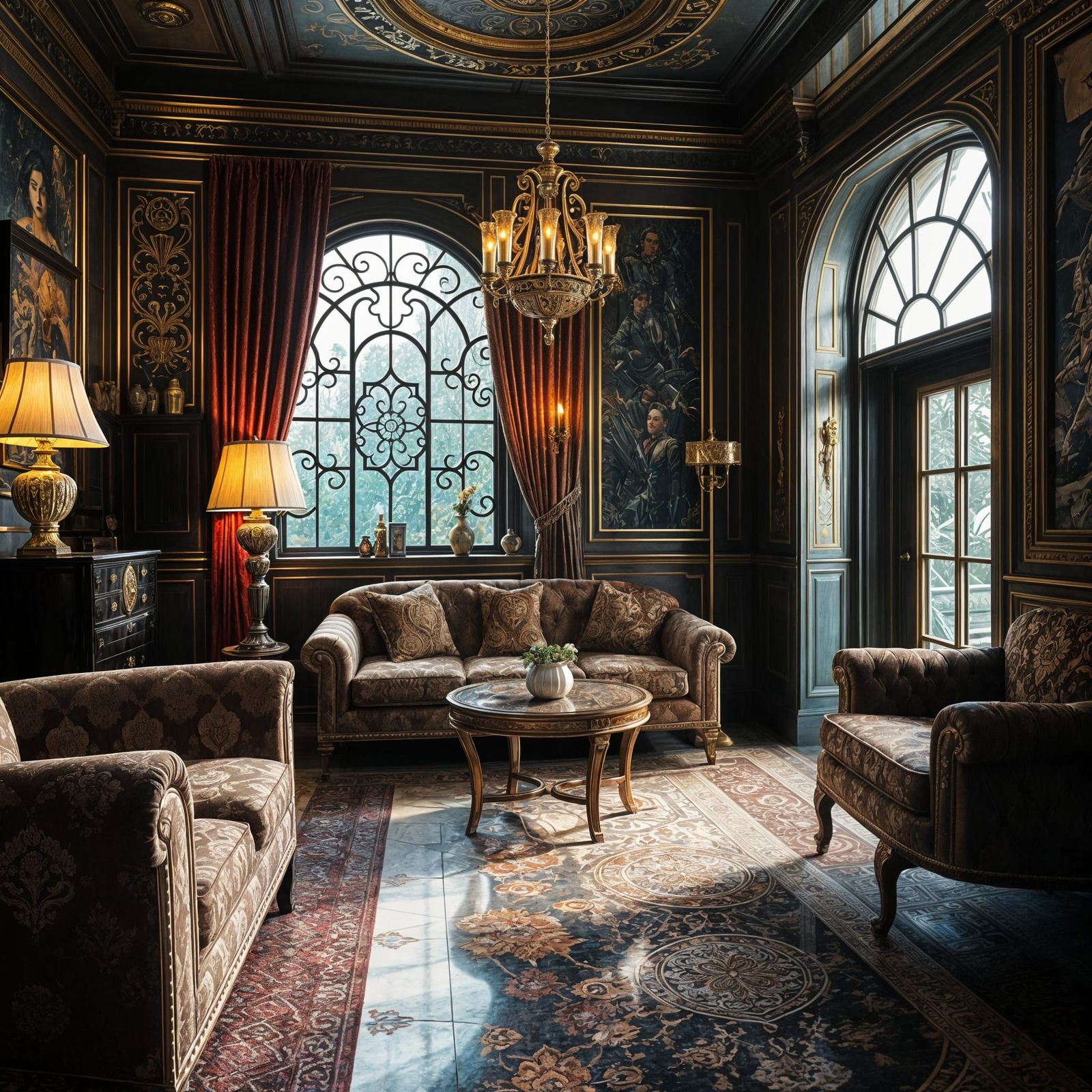 1920s Art Deco Interior Design in Splash Art