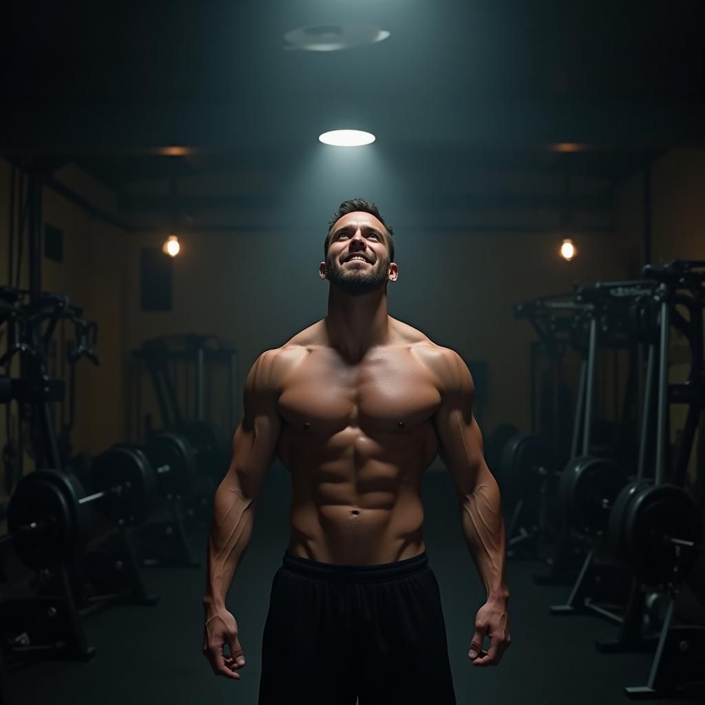 Triumphant Gymnast in Cinematic Lighting