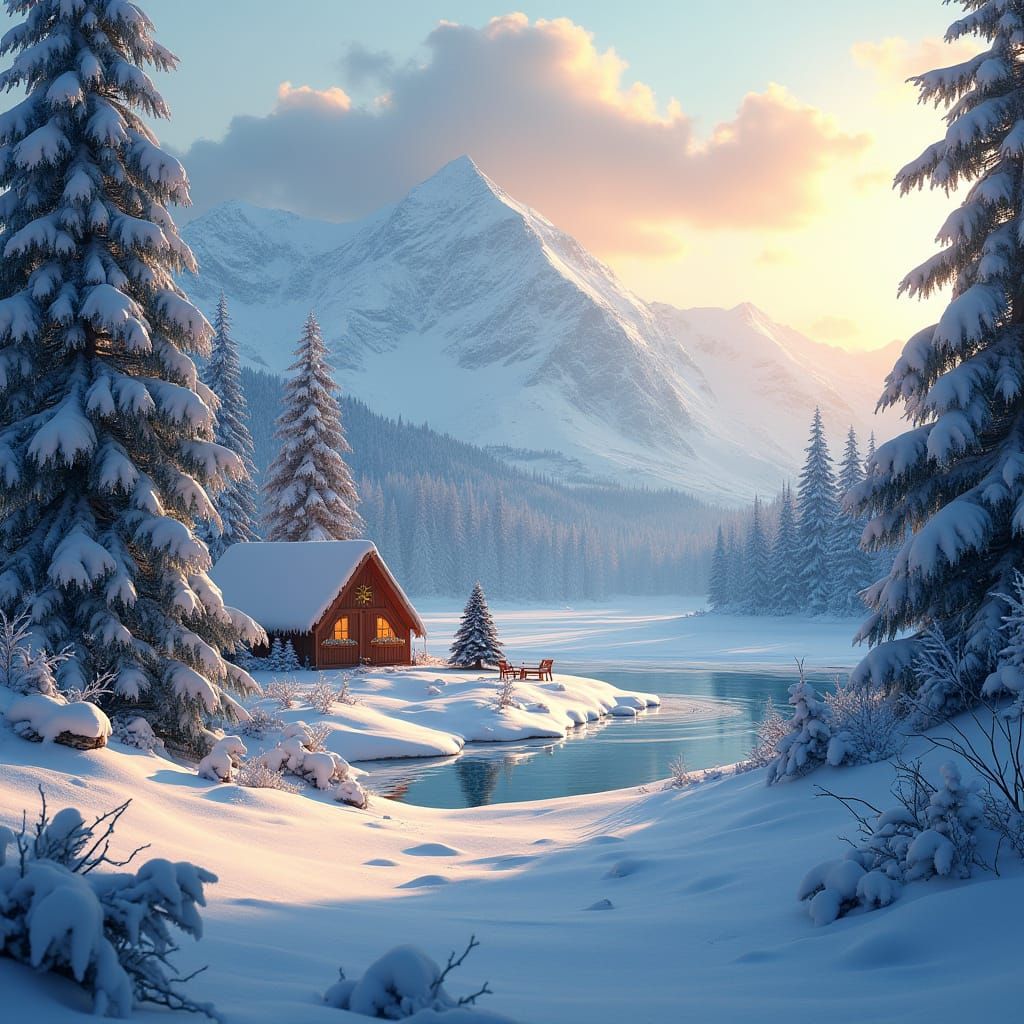 Winter Wonderland in Golden Light