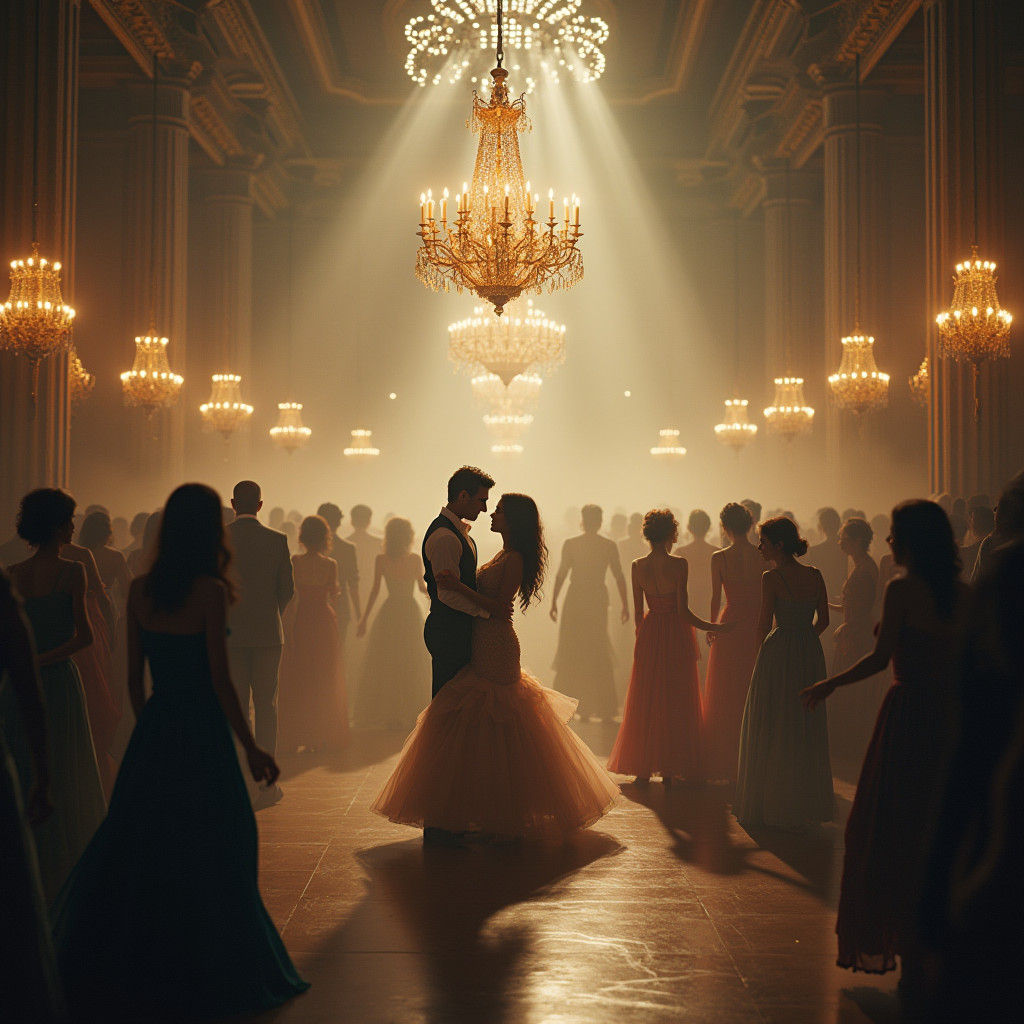 Magical Ballroom Dance: Cinematic Digital Painting