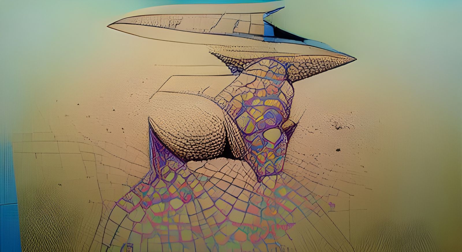 Sci-Fi Moebius Strip in Stippled Line Art