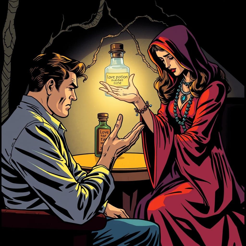 1950s Gypsy Reads Palm, Offers Love Potion