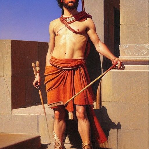 Roman Servant in Oil Painting Style