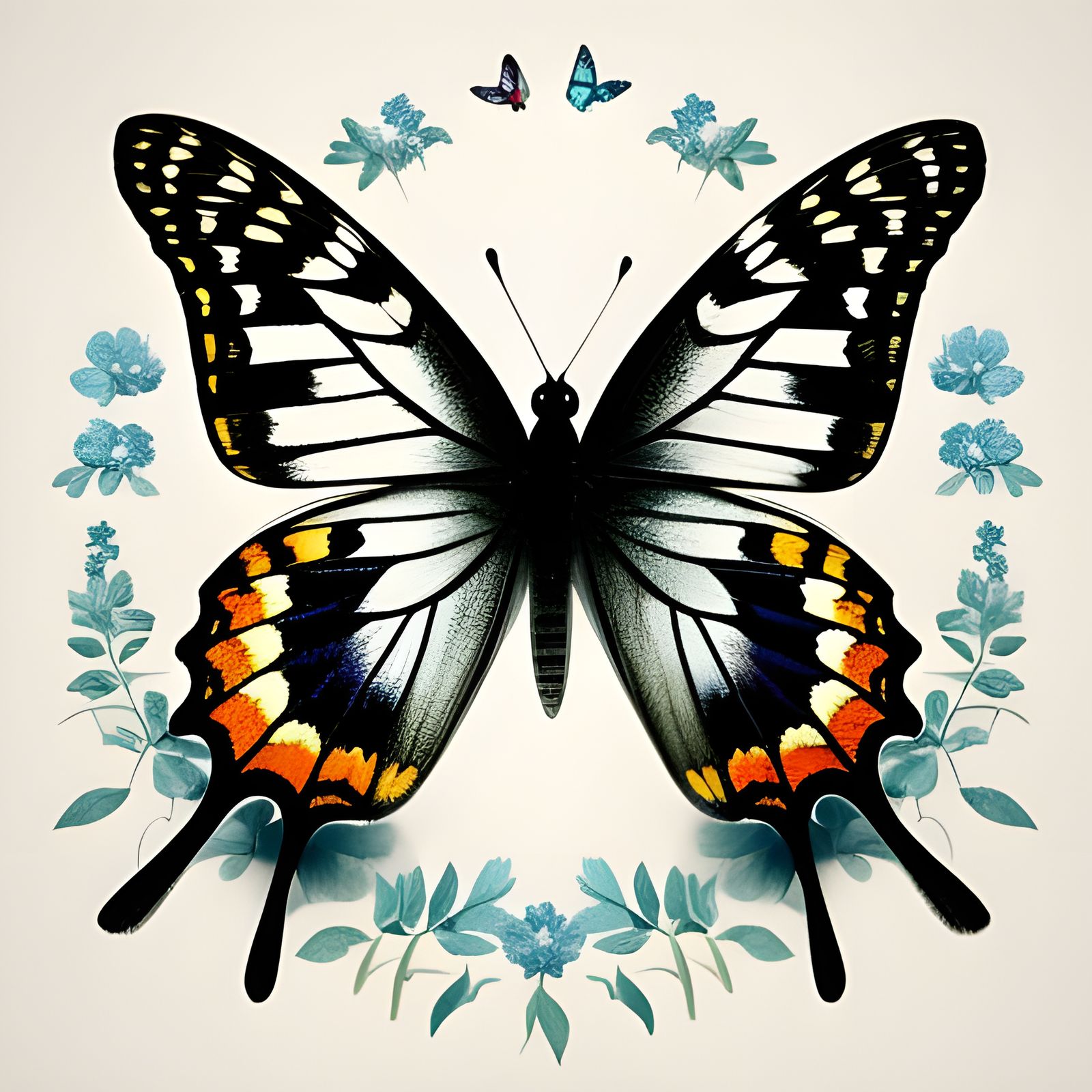 Delicate Butterflies Dancing in Mid-Air