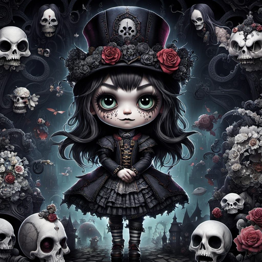 Gothic Revival Architecture in Dark Mysterious Style