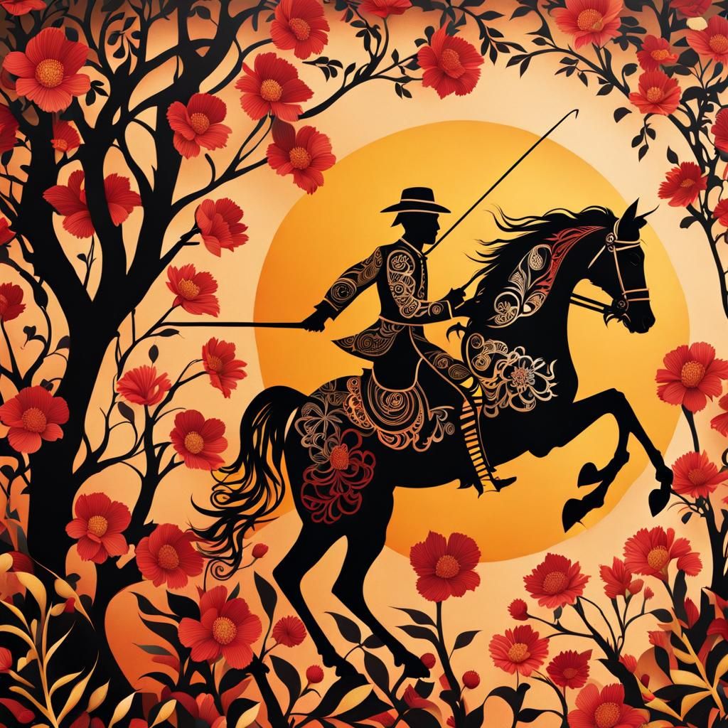 Dramatic Shadow Puppet Fight in Double Exposure