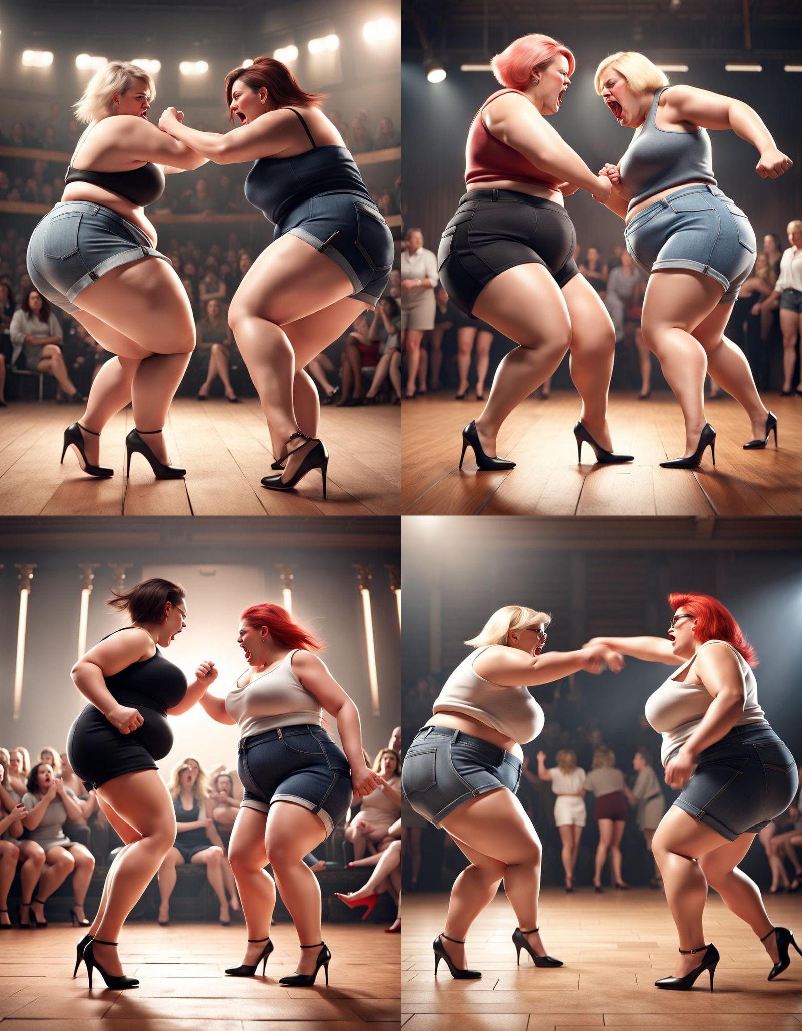 Two Women Fight Before Elegant Audience