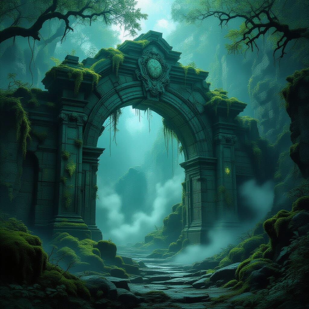 Ancient Stone Archway Gateway to Forgotten Realm